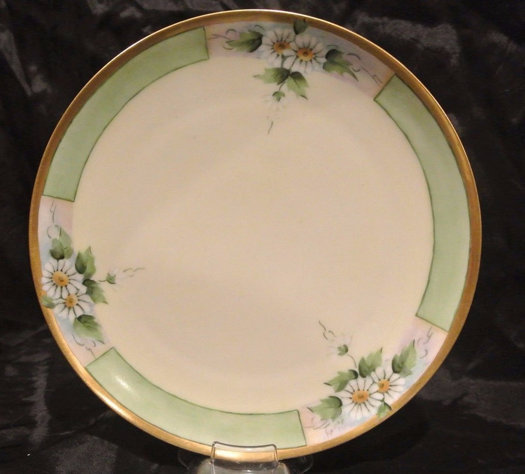 4 Haviland France Plates with  Flowers and Gold Rims