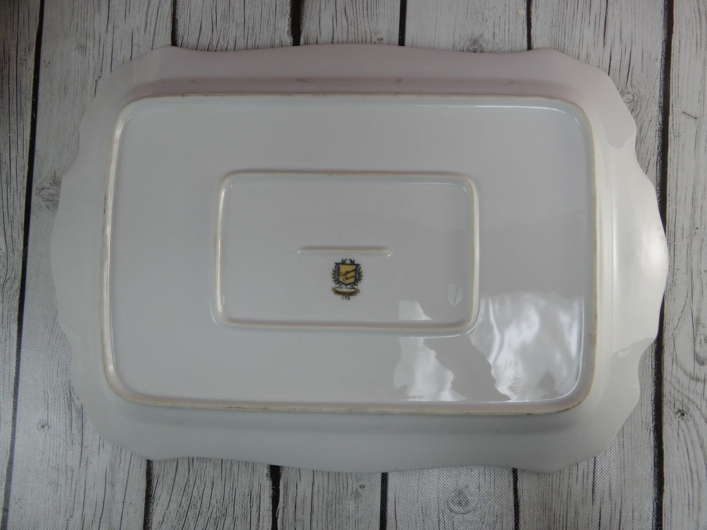 Gold Floral Anniversary Craftsman China Set of 16-3/8" Platter and Serving Bowl