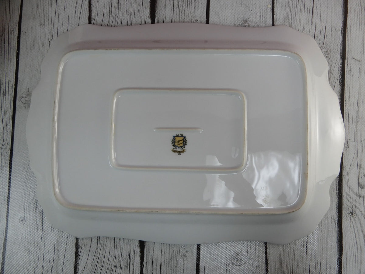 Gold Floral Anniversary Craftsman China Set of 16-3/8" Platter and Serving Bowl