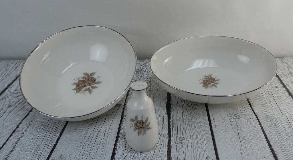 Set of 2 Sering Bowls and Sacker  of Noritake Ivory China "7542 Rhoda Rose"