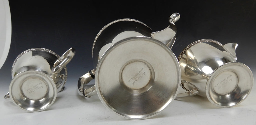 Oneida Community LTD.Lakewood Silverplate Coffee Pot ,Sugar Bowl and Creamer