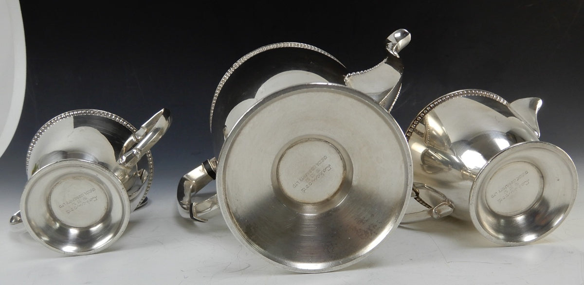 Oneida Community LTD.Lakewood Silverplate Coffee Pot ,Sugar Bowl and Creamer