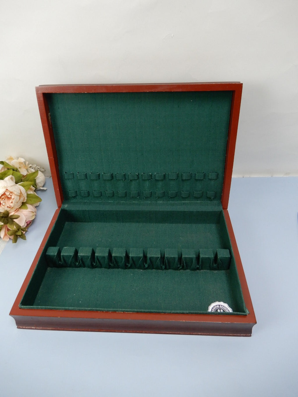 Vintage  35 Piece Holmes & Edwards "Woodsong" Silverplate Silverware Set W/ Box