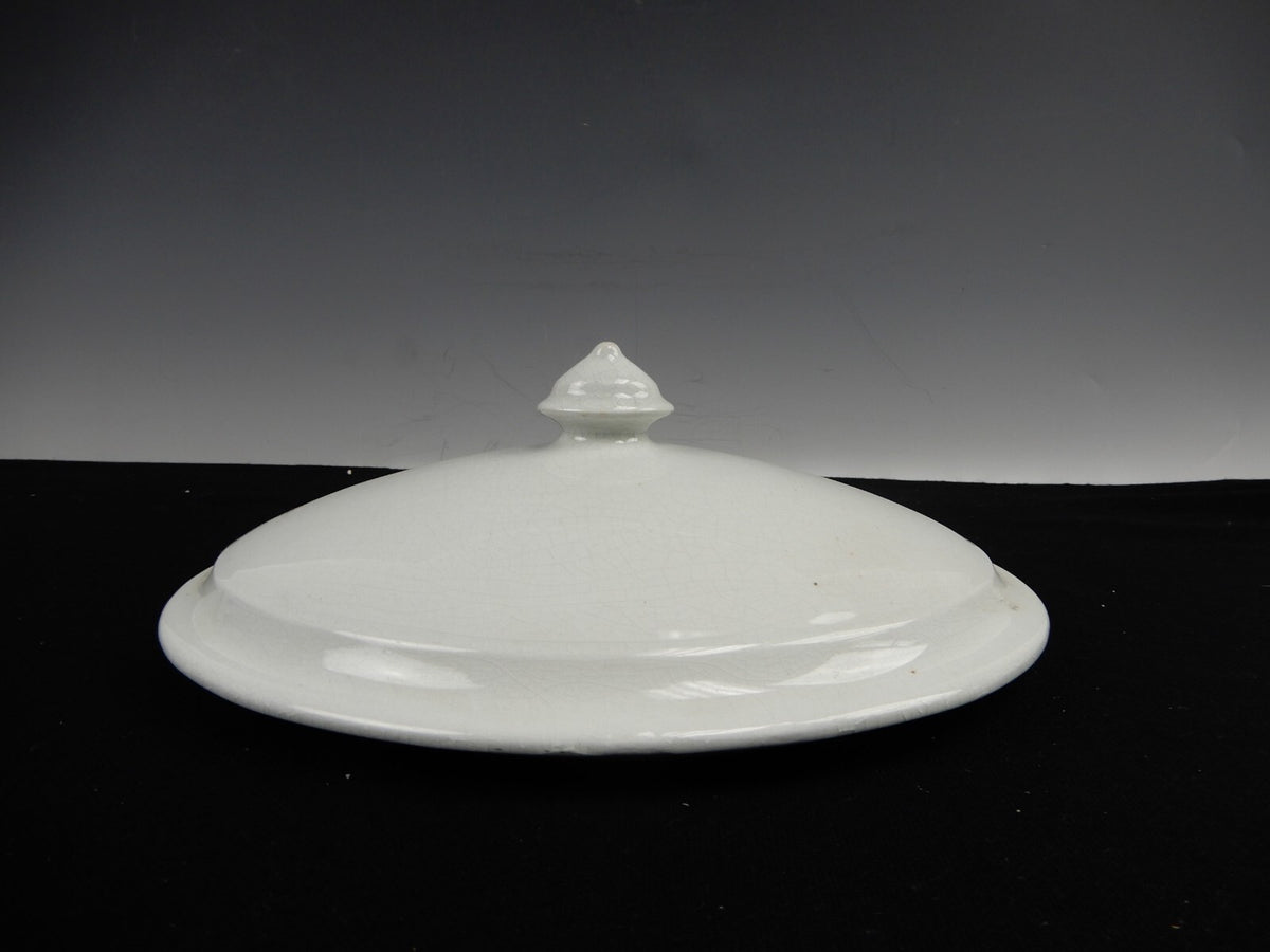 Antique J&G Meakin White Ironstone Casserole Dish Lid