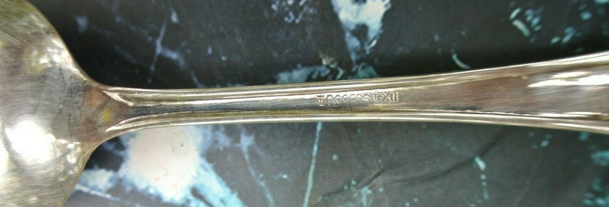 1912 Puritan Rogers Silver Plate Set of  6 Big Spoons 8-1/8" w/Monogram "SR"