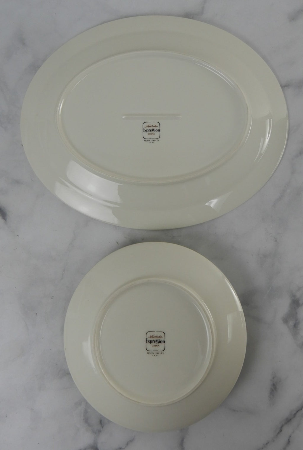 Noritake Expression China Japan "Moon Valley" Round Serving Bowl and Platter