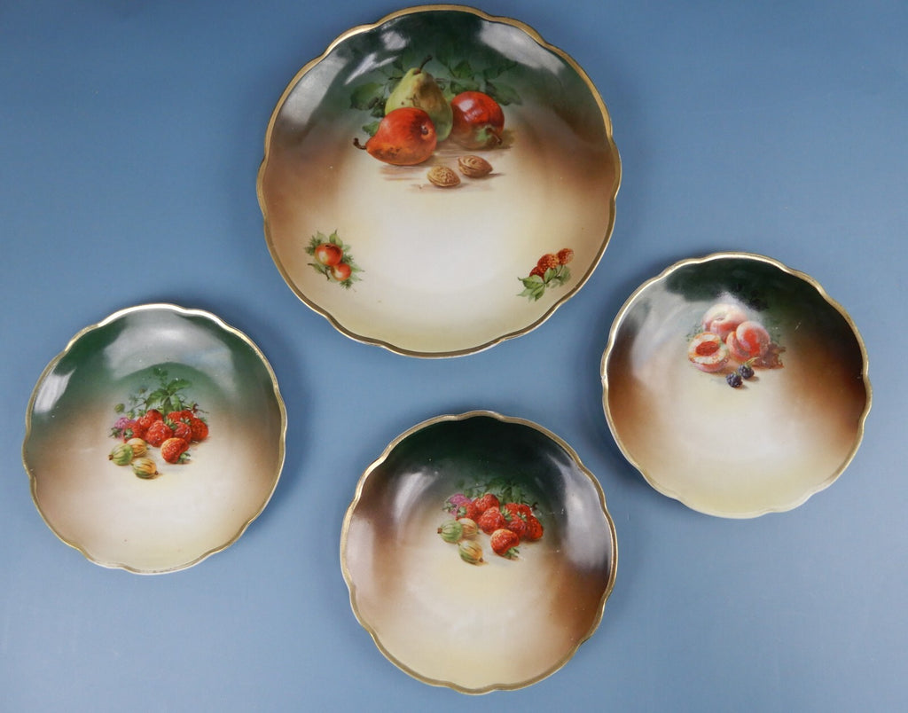 Lot Of 4 Plates Moritz Zdekauer (MZ) Austria with Fruits
