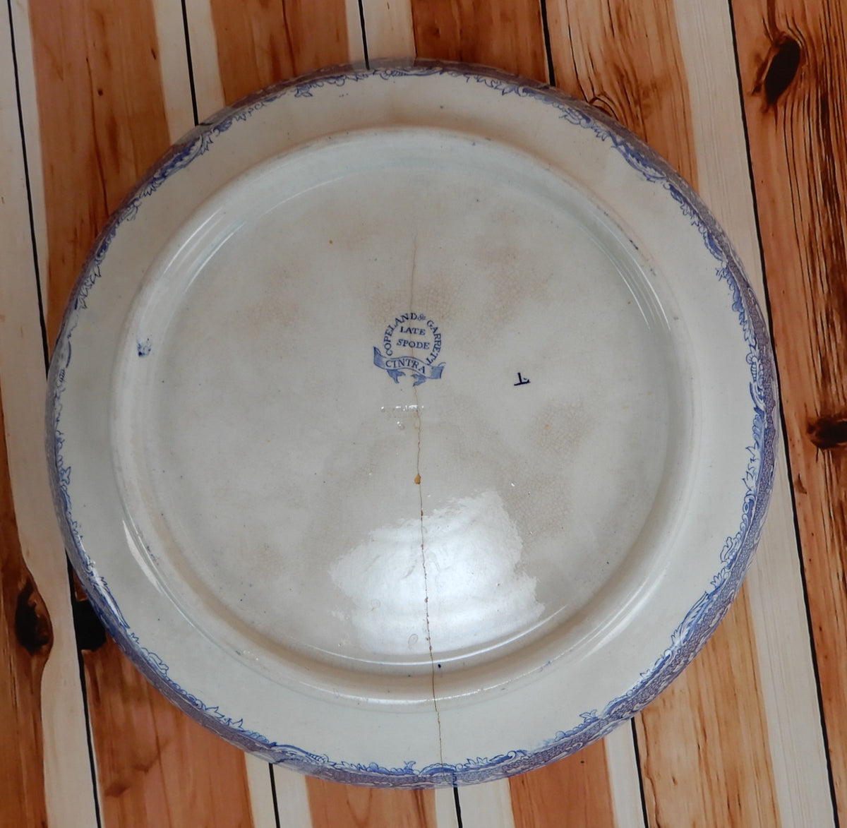 Antique Copeland & Garrett Late Spode "Cintra" Tazza/Footed Plate W/Crack