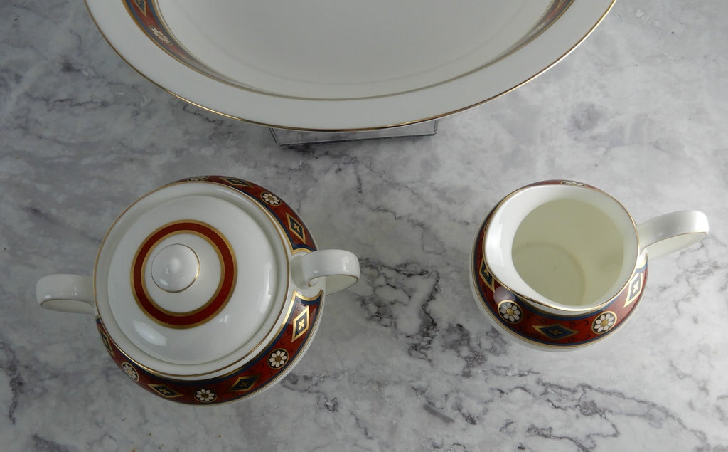 Royal Doulton Minton "Cordoba" Oval Serving Bowl and Creamer and Sugar Bowl