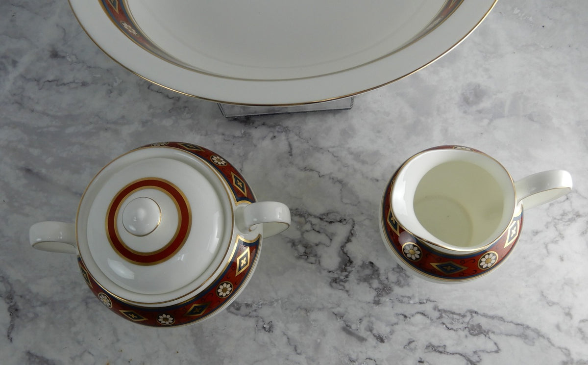 Royal Doulton Minton "Cordoba" Oval Serving Bowl and Creamer and Sugar Bowl