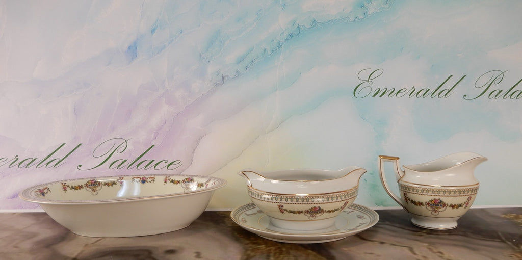 Vintage H&C Selb Bavaria Germany Heinrich "SENTA" Oval Bowl ,Gravy Bowl,Creamer