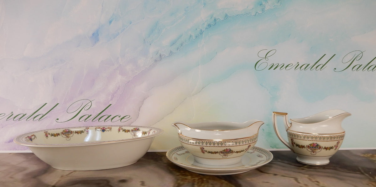 Vintage H&C Selb Bavaria Germany Heinrich "SENTA" Oval Bowl ,Gravy Bowl,Creamer