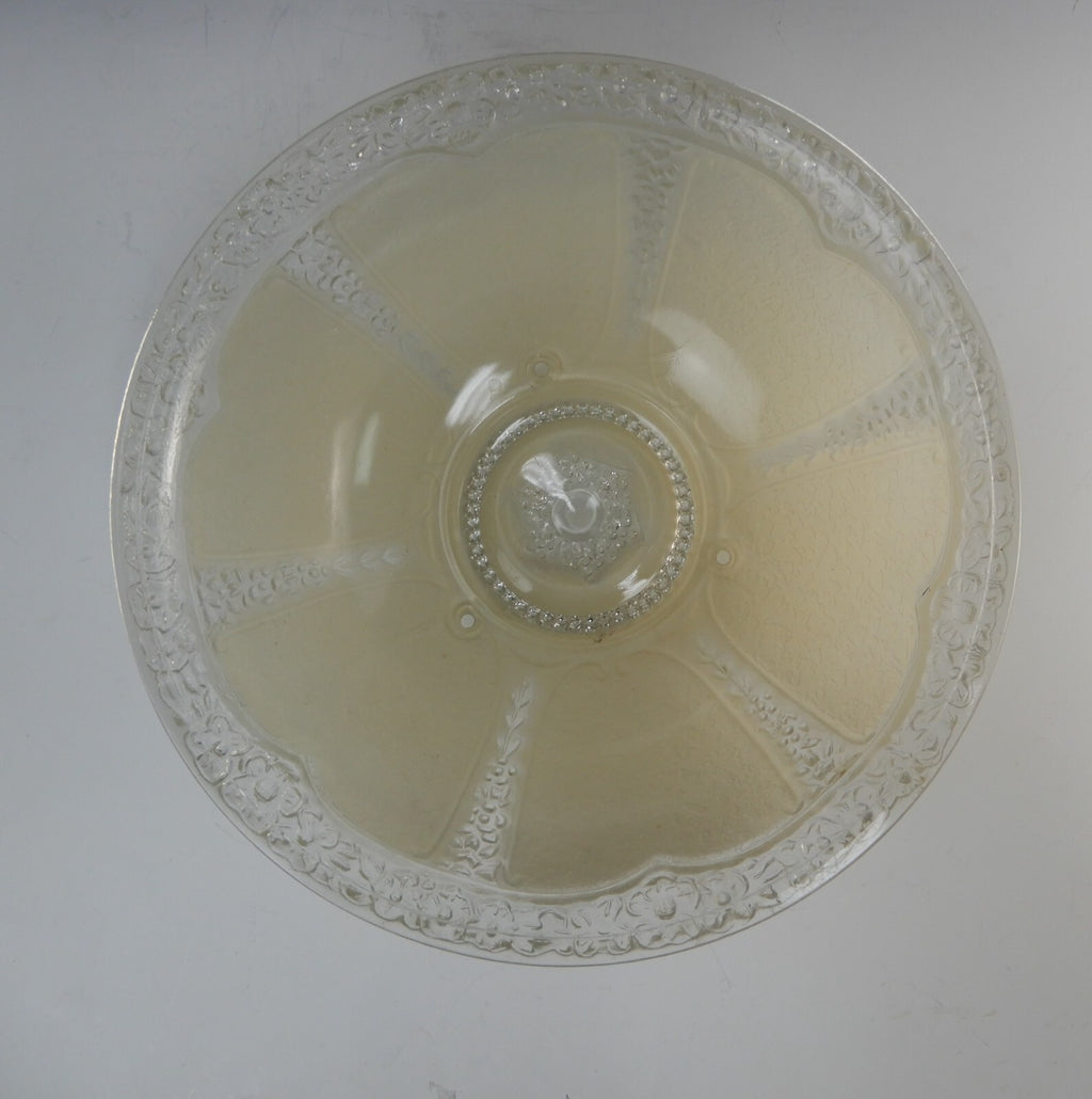 Art-Deco Glass Ceiling Shade Clear and White Chains not Included