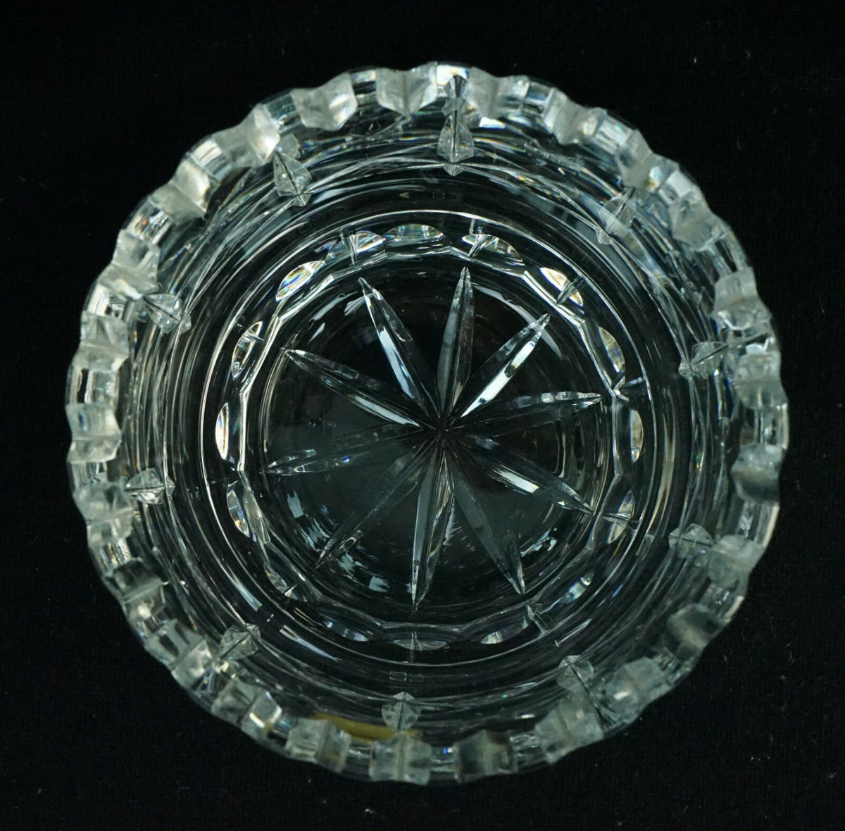 Lausitzer Deep Cut Crystal 4.5" Round Bowl 4.5" Tall Original Lausitzer Label