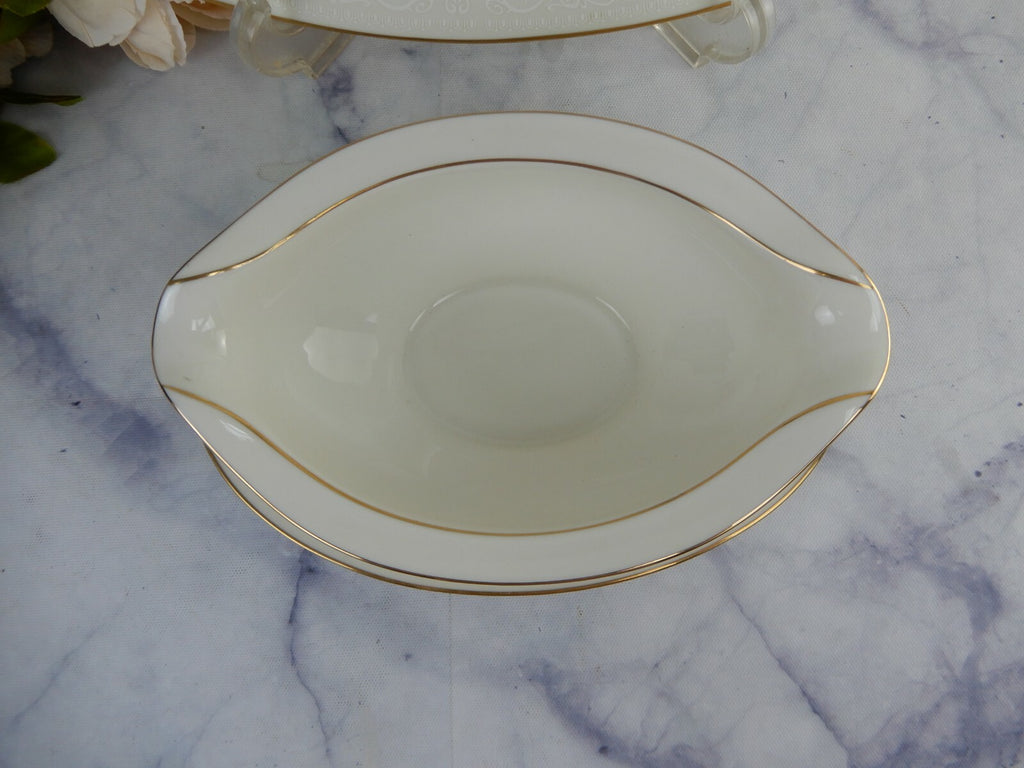 Porcelain Noritake Tulane 7562 Pattern Platter and Gravy Boat