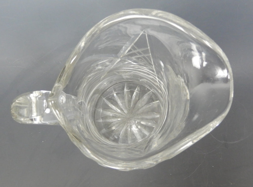 Antique Heavy ABP Cut Lead Crystal Glass Pinwheell Pitcher