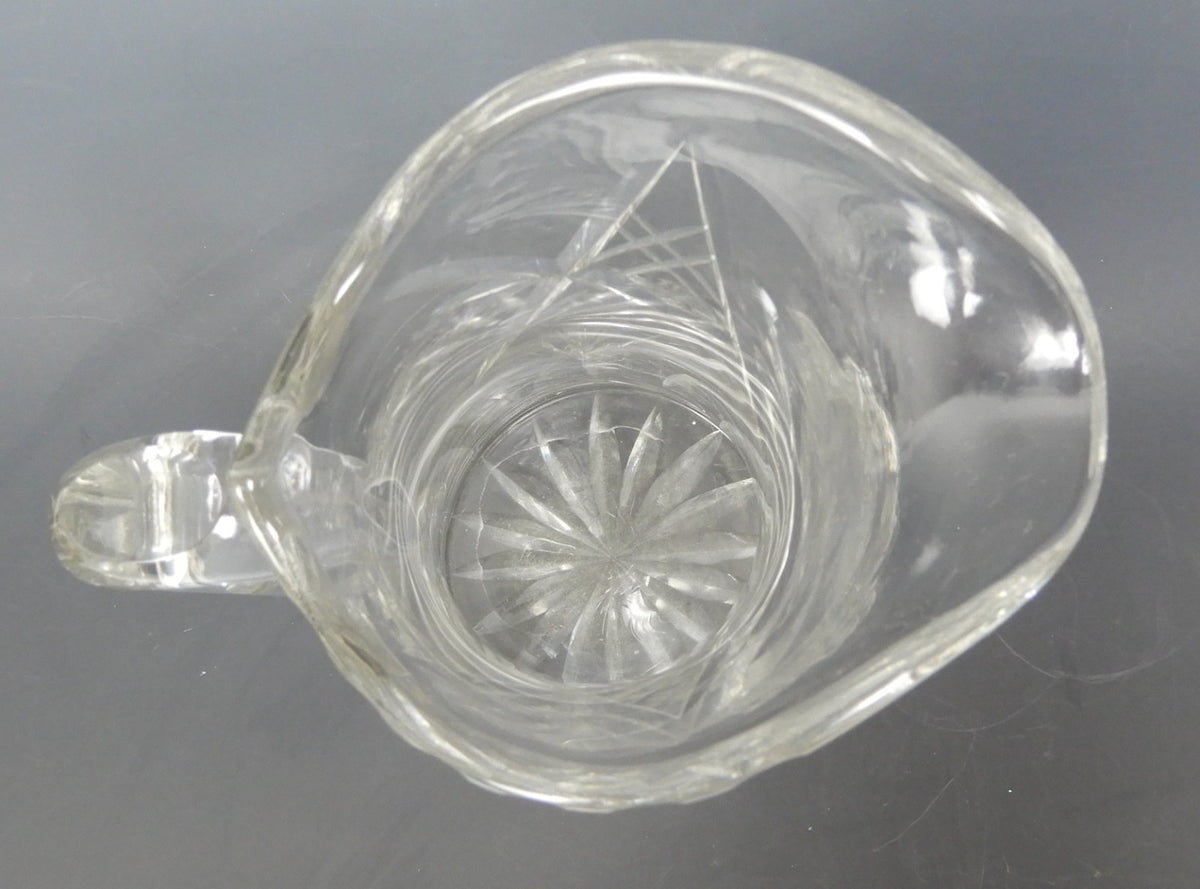 Antique Heavy ABP Cut Lead Crystal Glass Pinwheell Pitcher