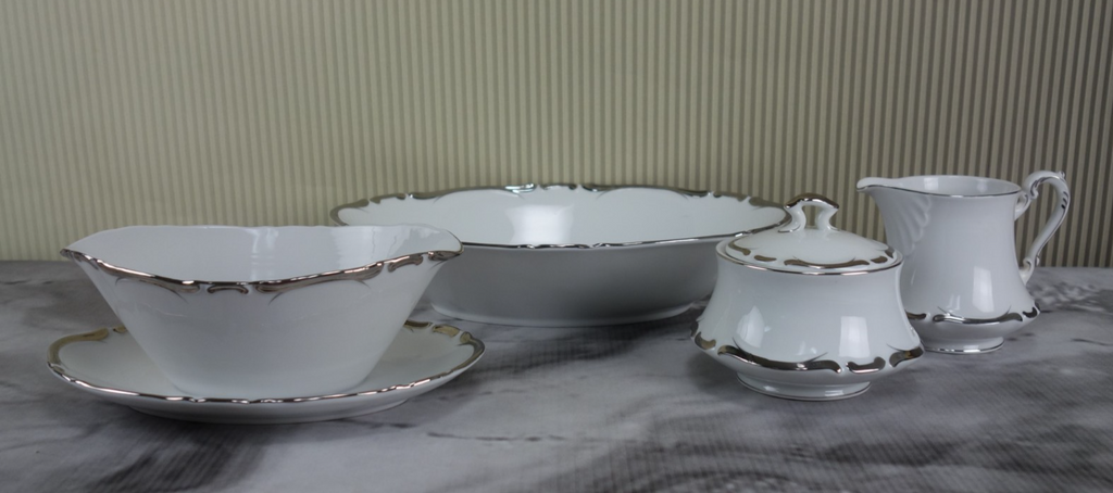 Harmony House "Starlight" Made in Japan~Oval Bowl,Gravy Boat,Creamer&Sugar Bowl