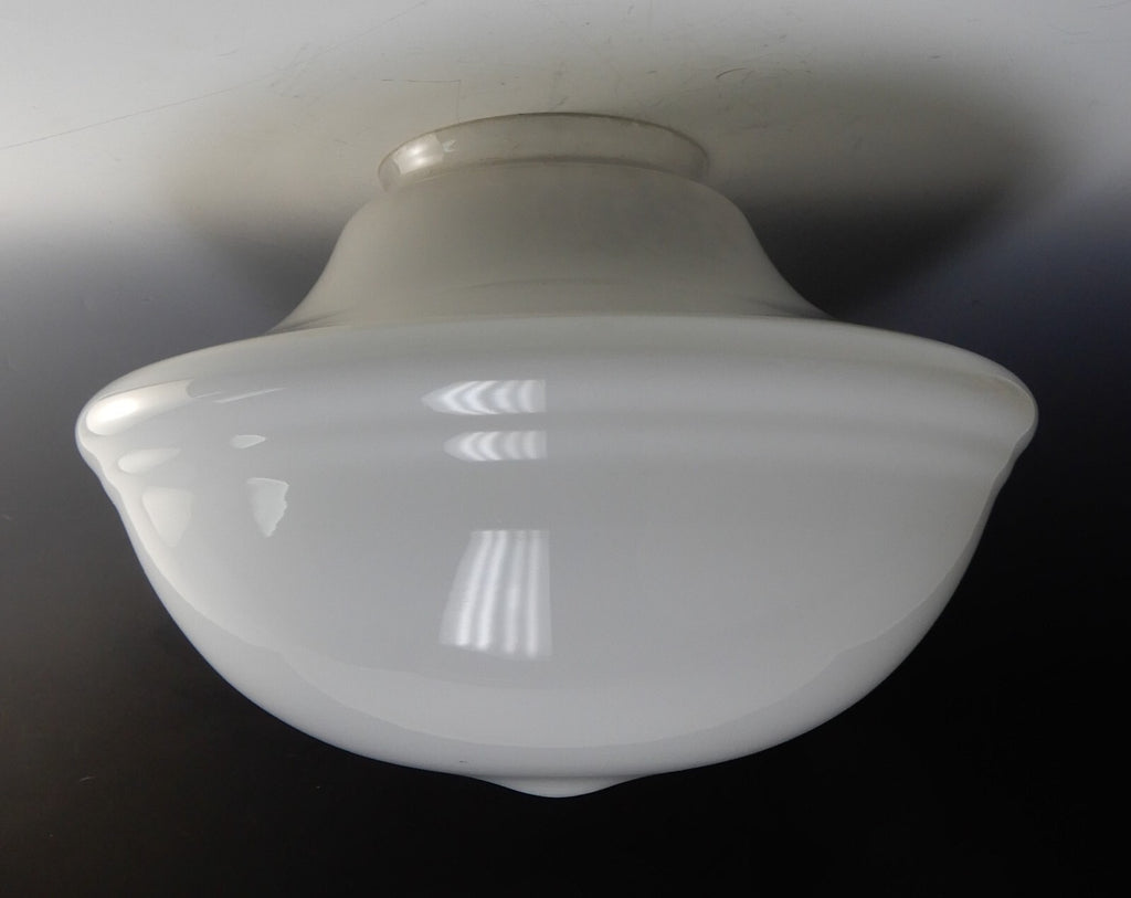 Vintage Milk Glass and Frosted Glass Schoolhouse Shade -16" diameter