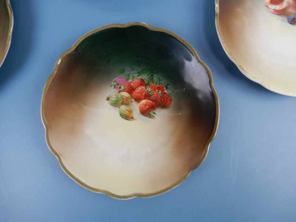 Lot Of 4 Plates Moritz Zdekauer (MZ) Austria with Fruits
