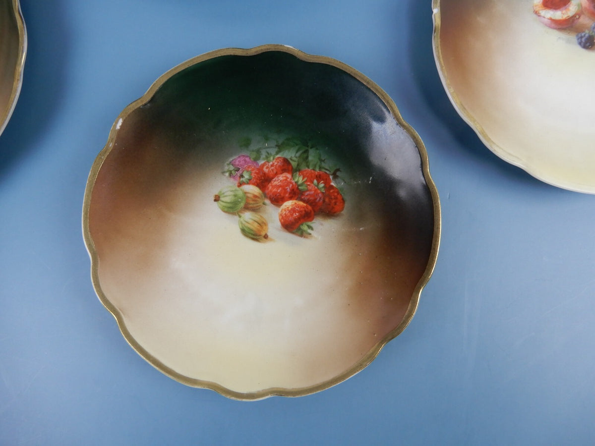Lot Of 4 Plates Moritz Zdekauer (MZ) Austria with Fruits