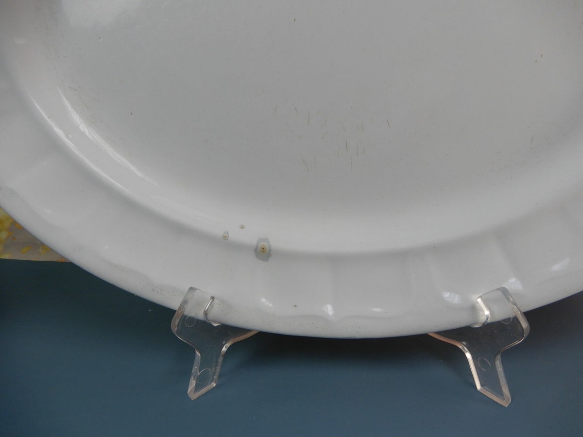White Ironstone Oval Platter J. Edwards President Shape Burslem England, c. 1856