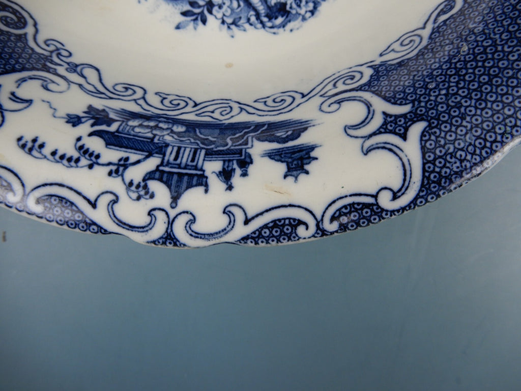 Vtge Asian Allertons Chinese England Chinese Blue & White Serving Vegetable Bowl