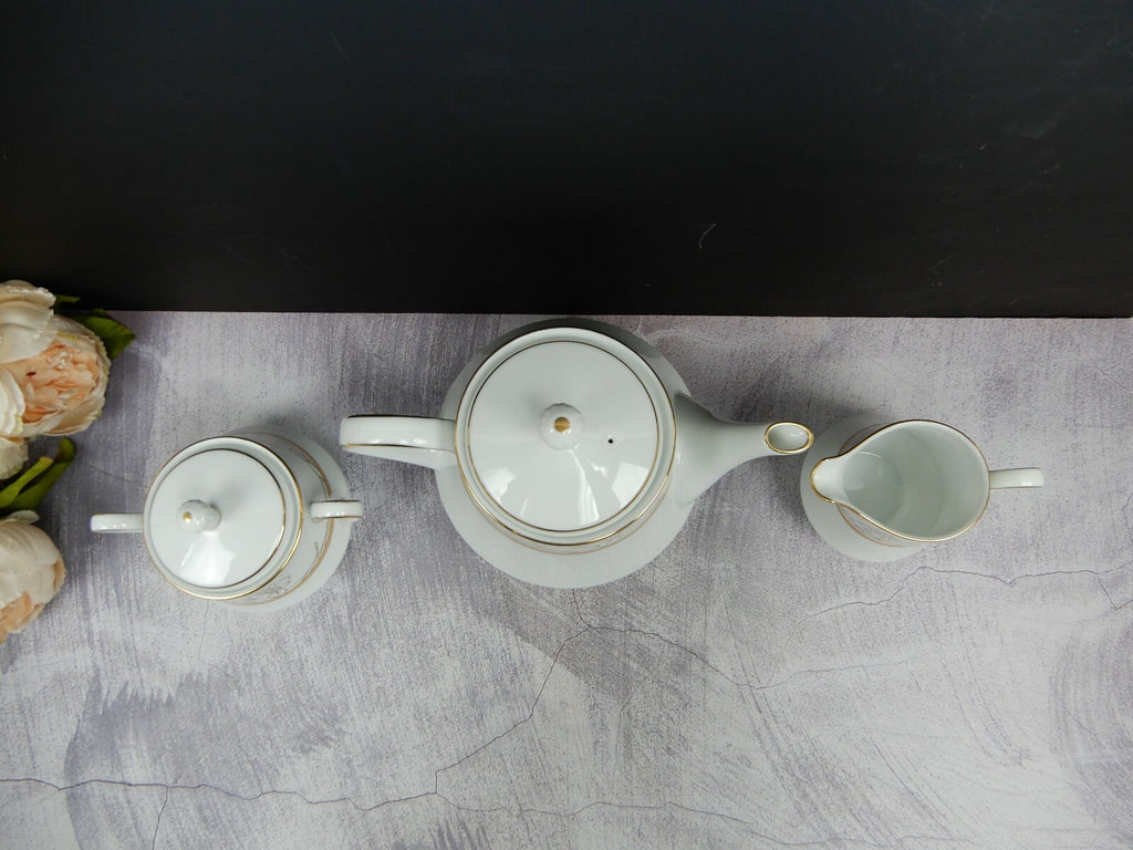 Legendary By Noritake "Cote Basque" Set of Tea Pot ,Creamer and Sugar Bowl