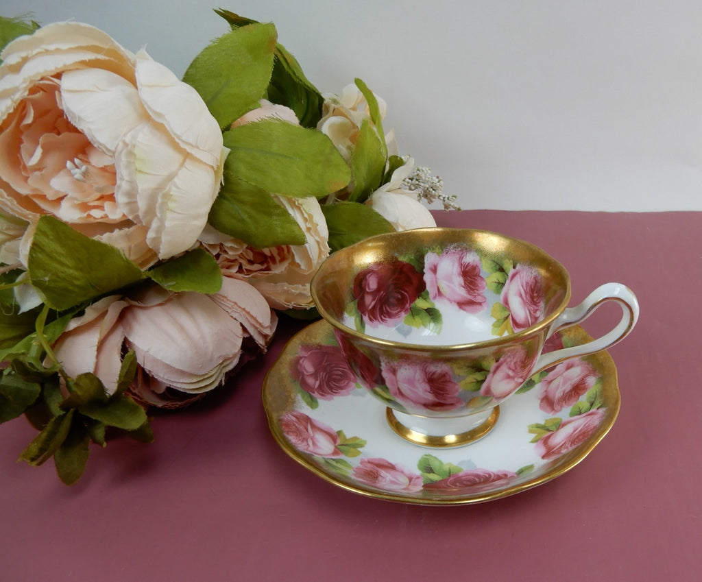 Vintage Royal Albert "Old English Rose" Brushed Gold Trim Cup and Saucer