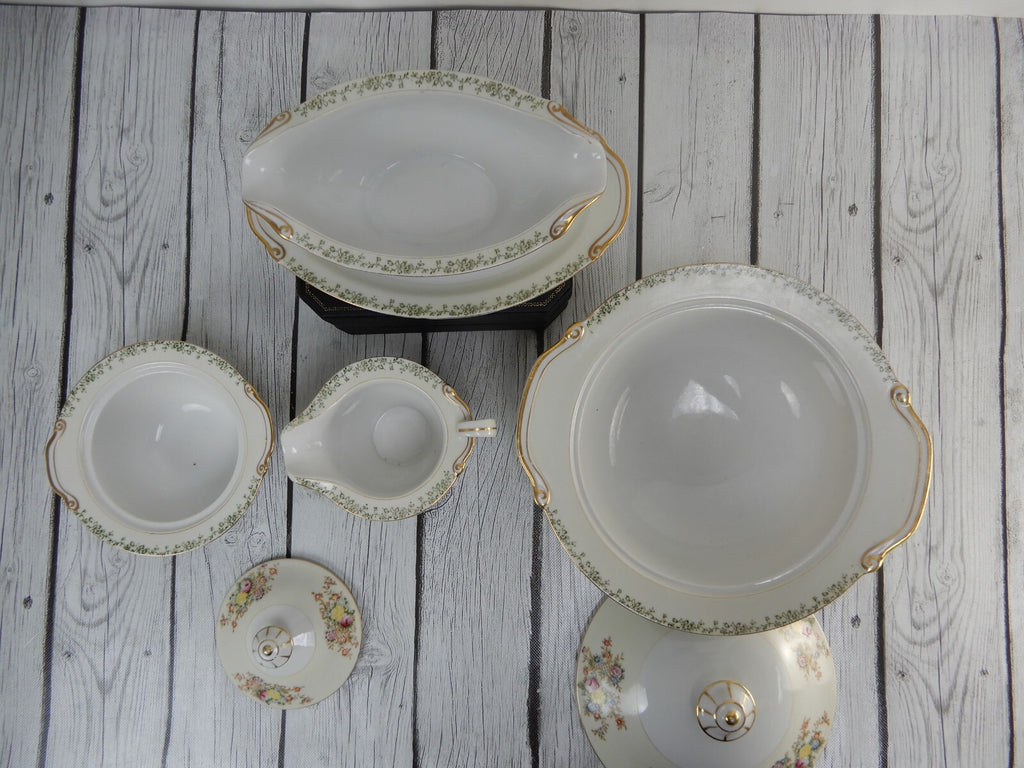 Regal China Japan w/ Imperfections Gravy Bowl ,Creamer,Sugar Bowl & Lidded Bowl