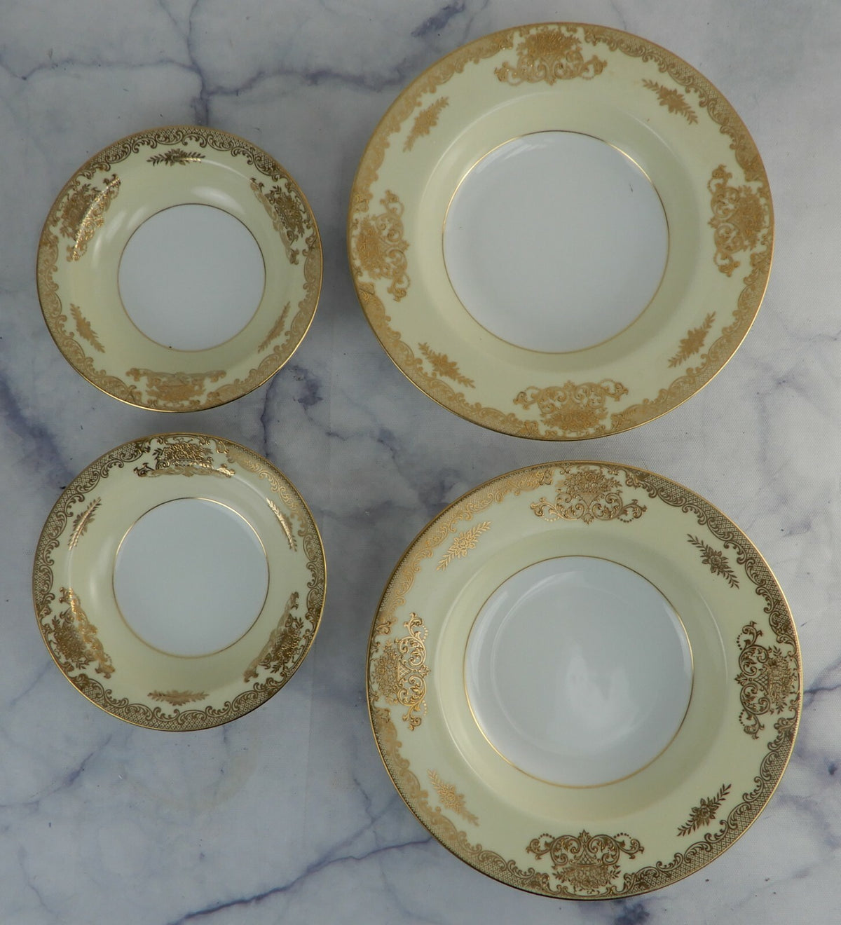 Set of 2 Soup Bowls and 2 Fruit Bowls Noritake "Mayfield" Pattern 7280