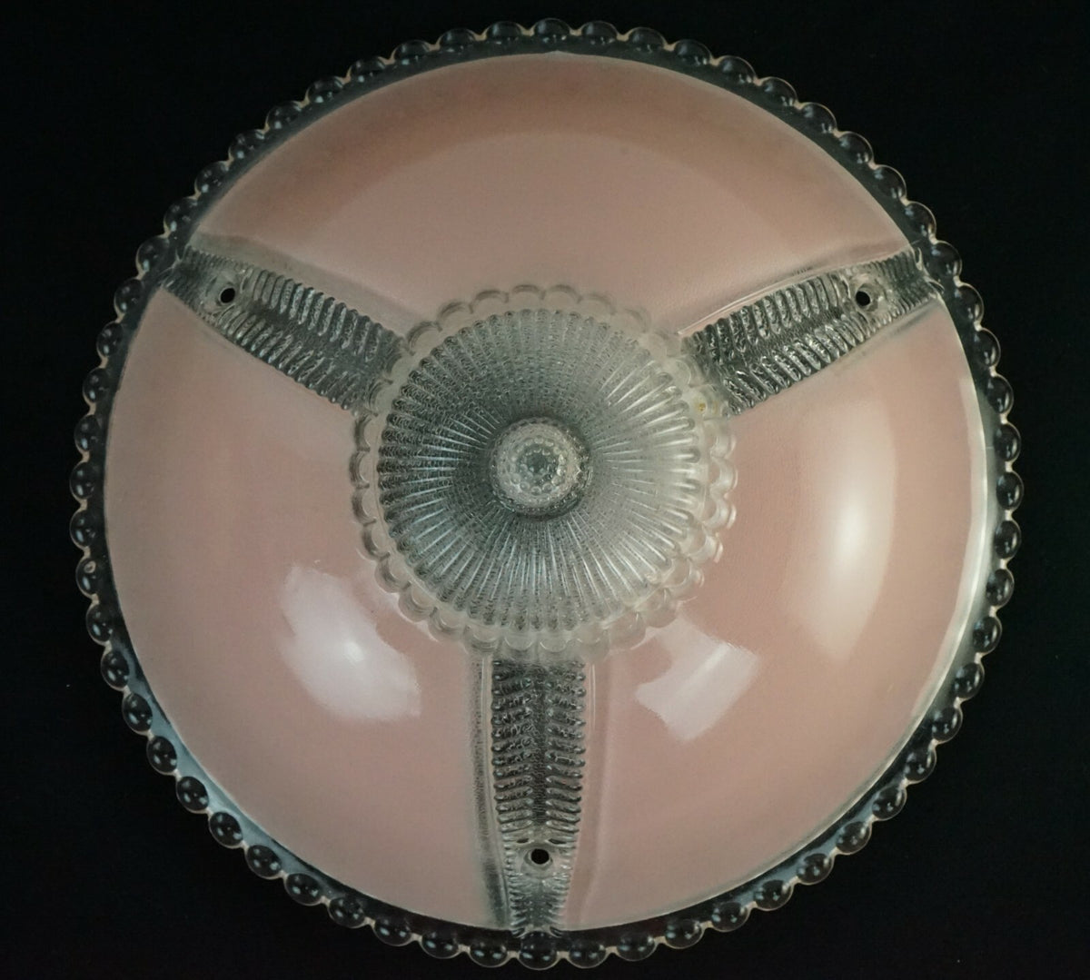 Vintage 3 Chain Hobnail Selling Light Shade Pink Colored 11" Diameter