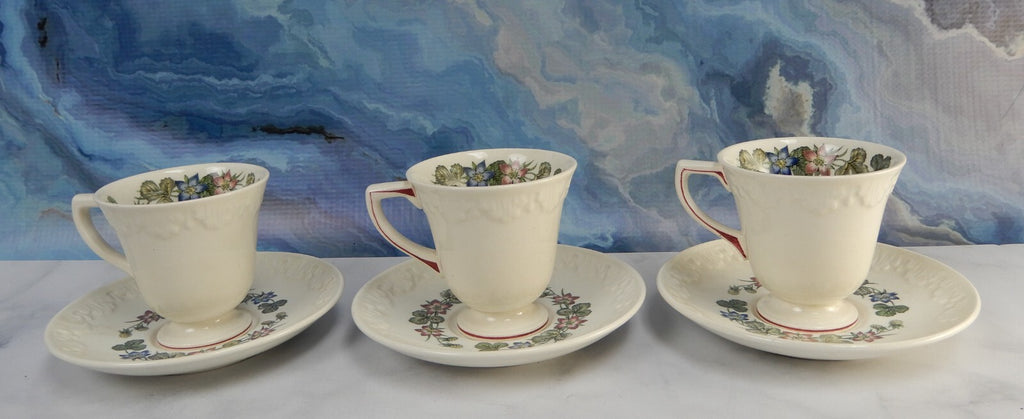 Set of 3 Wedgwood China~PEMBROKE T428 CORINTHIAN Demitasse Cups and Saucers