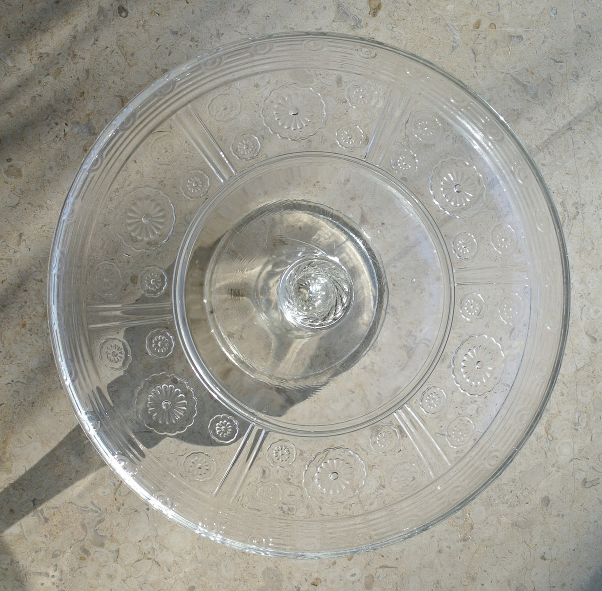 Vintage Magic / Rosette by  Bryce Brothers Clear Glass Cake Stand