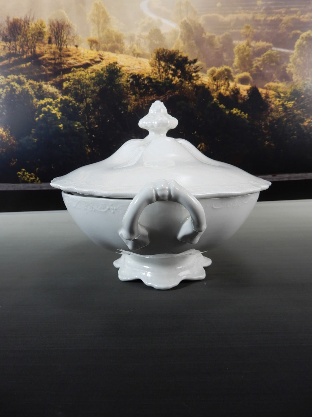 Antique Johnson Brothers White Ironstone Tureen Tariff mark 1913-1930