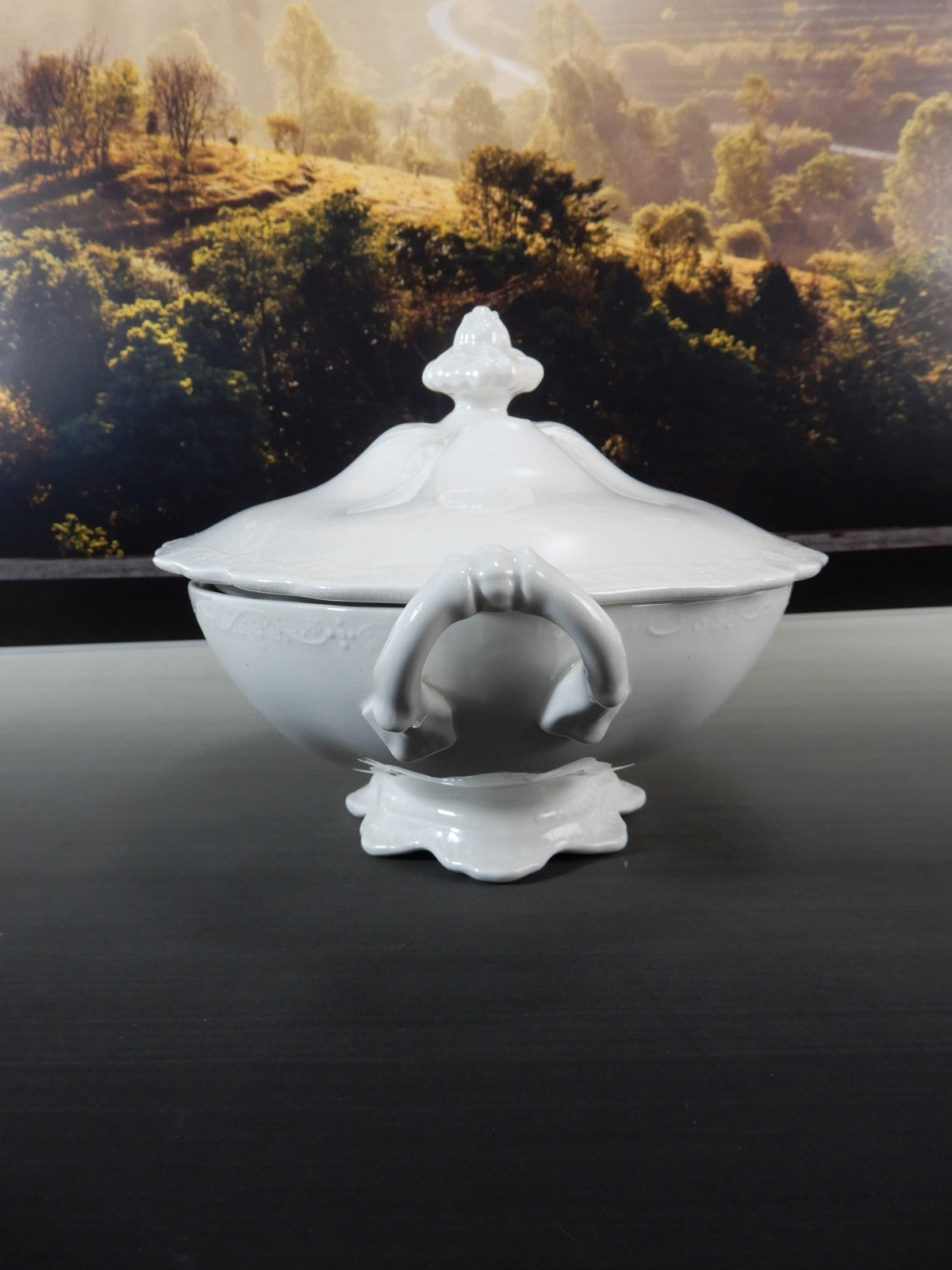 Antique Johnson Brothers White Ironstone Tureen Tariff mark 1913-1930