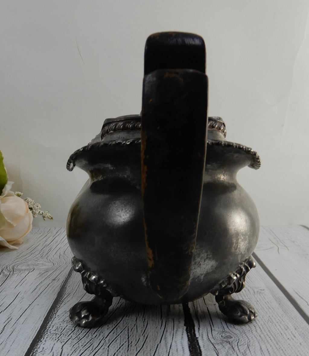 Antique Dixon & Son Pewter Footed Tea Pot Made in England