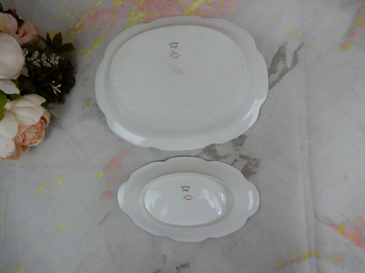 Vintage Haviland Limoges Schleiger 580 Pattern Serving Bowl And Relish Dish