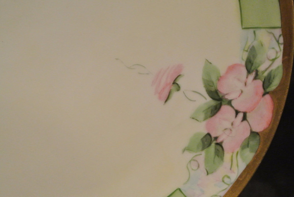 4 Haviland France Plates with  Flowers and Gold Rims