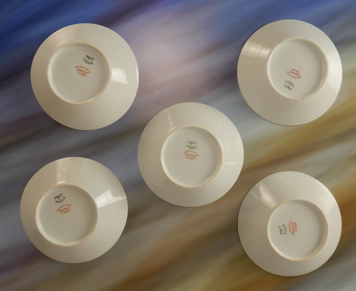 Set of 5 Antique Haviland Limoges J. McD. & S. Co~ Fruit Bowls