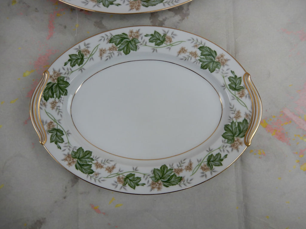 Vintage Noritake "Daphne"  Pattern Set of Two Platters 13-5/8" and 11-3/4"