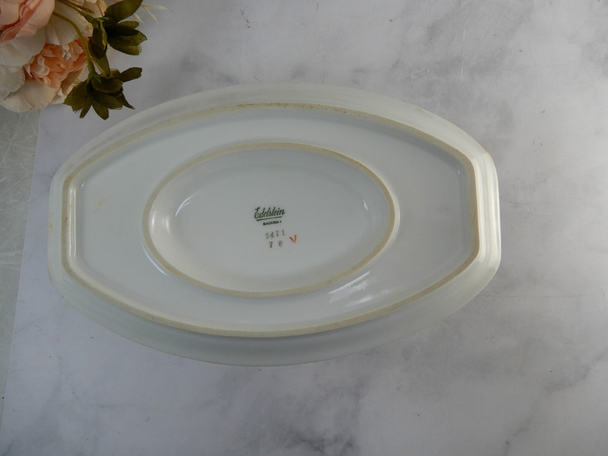 Vintage Edelstein Bavaria 11-1/8" Platter and Gravy Boat w/Attached Underplate