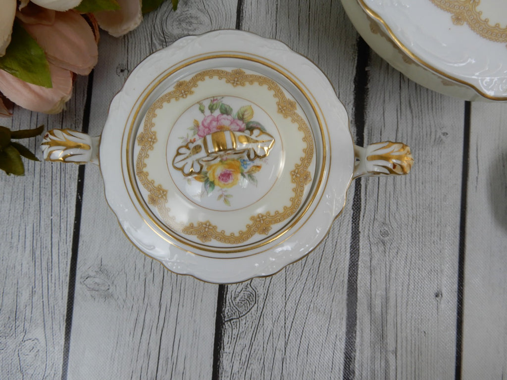 Vintage Noritake China "Schenley " Lidded Serving Bowl,Gravy Boat,Sugar Bowl