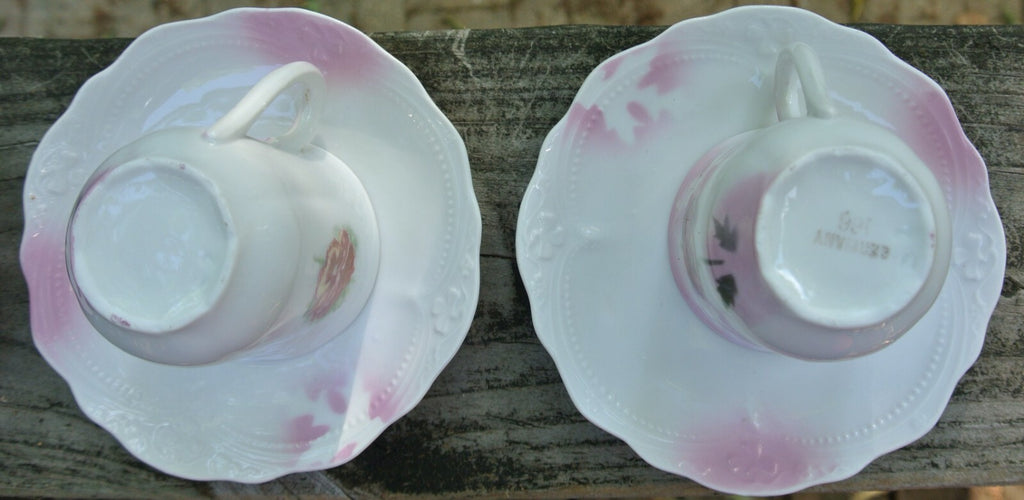 Set of 3 Small Chocolate/Coffee Cups and Saucers Mark Germany