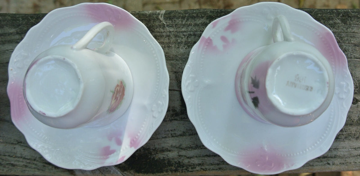 Set of 3 Small Chocolate/Coffee Cups and Saucers Mark Germany
