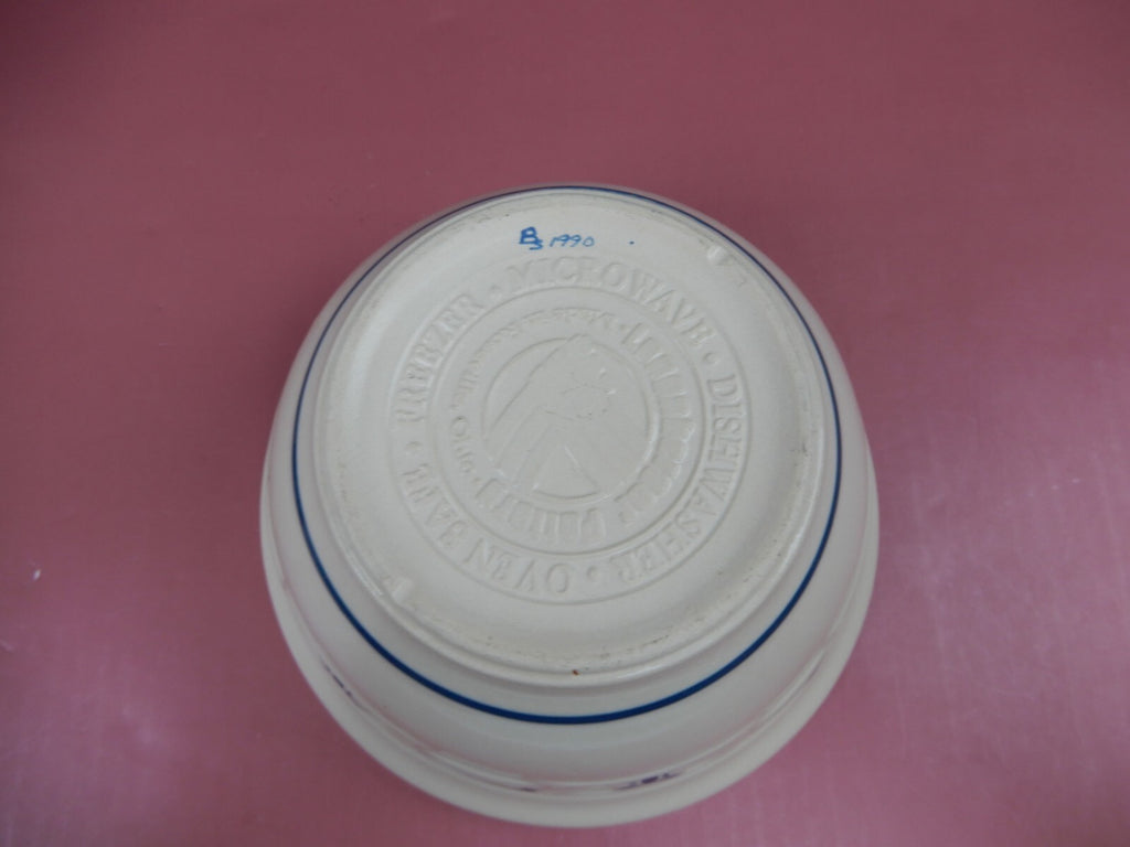 Longaberger Pottery Woven Traditions 8"  Medium Size Mixing Bowl Made in USA