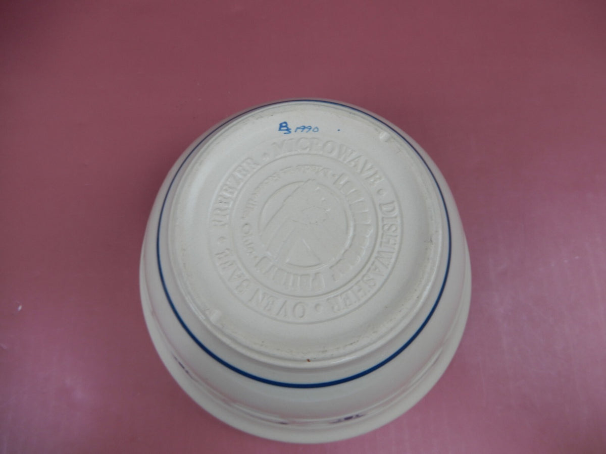 Longaberger Pottery Woven Traditions 8"  Medium Size Mixing Bowl Made in USA