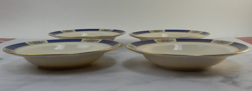 Set of 4 Soup Bowls Lenox Marshall Field & Company Chicago ~Meadowbrook Pattern