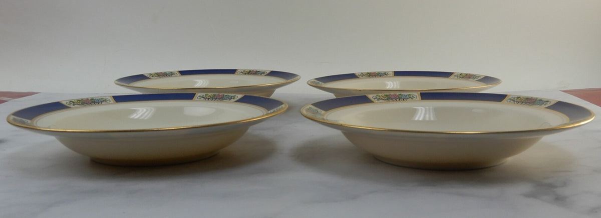 Set of 4 Soup Bowls Lenox Marshall Field & Company Chicago ~Meadowbrook Pattern