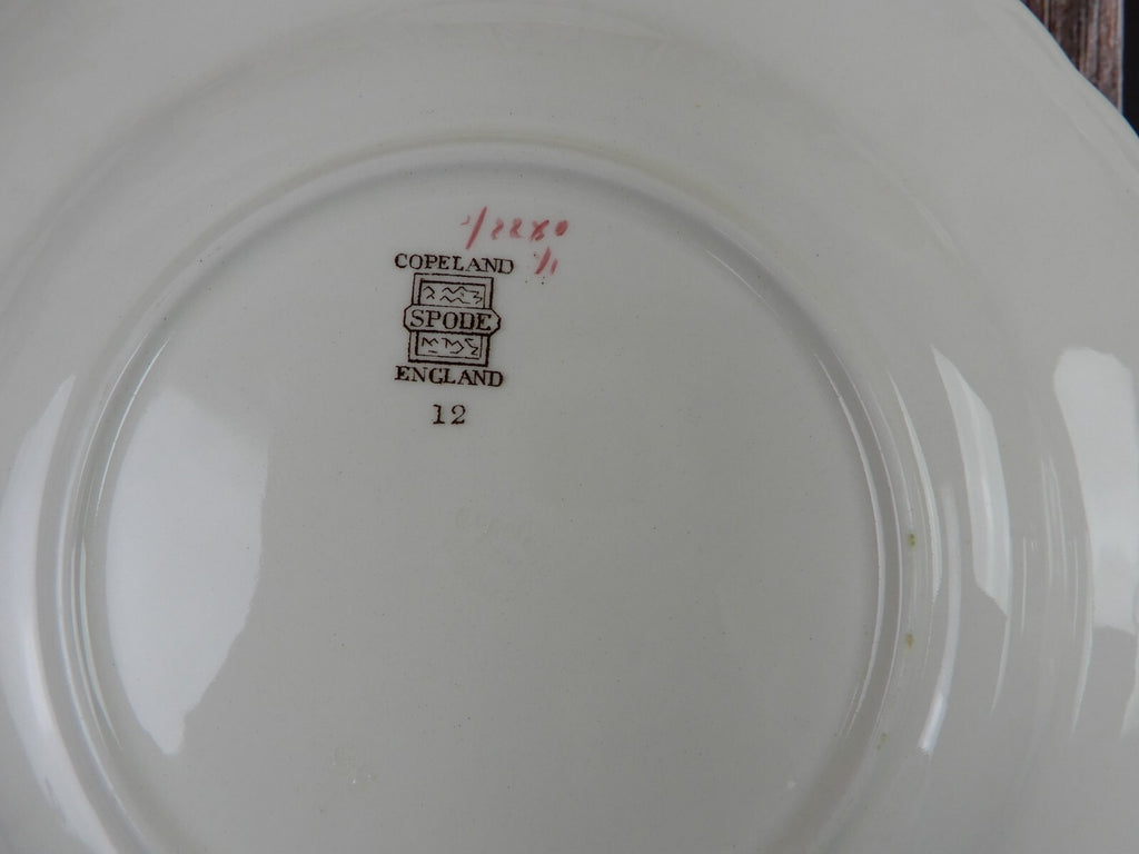 Set of 4 Copeland Spode Embossed Daisy Signed ALDEN Pattern 9 1/4" Lunch Plates